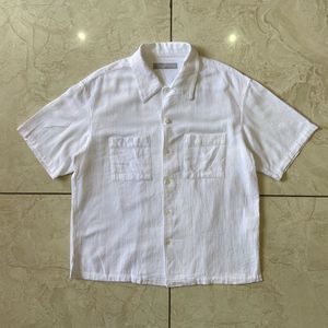 White Short Sleeve Button-Up Shirt