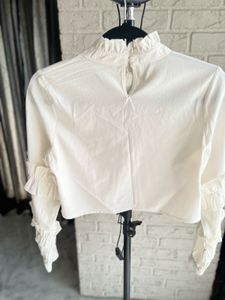 Ruffle Trim Crop Top