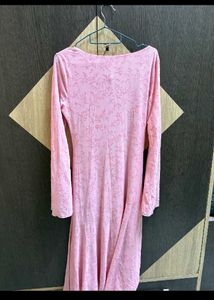 Stylish Pink Ruched Midi Dress