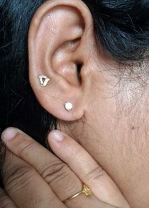 Charming Stud Earrings with Pink &amp; White Stones
