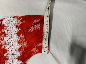 Orange Floral Print Top