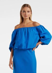Forever new Linen off shoulder Bardot Top
