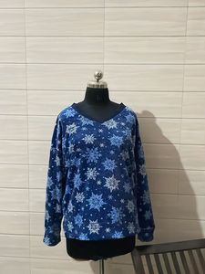 2xl Nautica Cozy Snowflake Print Long Sleeve Top