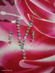 Multi-Color Stone Necklace &amp; Earring Set