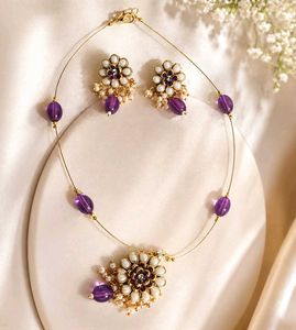 Hand made invisible chain with earrings set