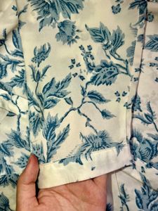 Blue Floral Button-Down Shirt