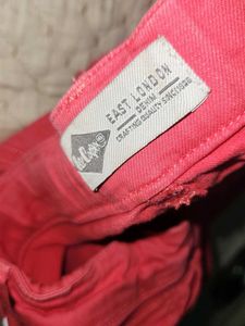 Coral Denim Shorts