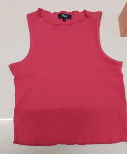Ribbed Pink Sleeveless Top