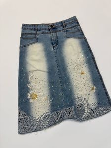 Embellished Denim Skirt