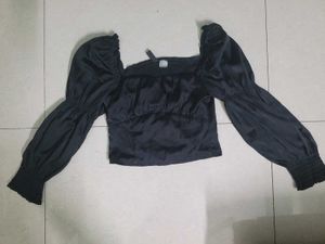 H&amp;M Black Corset Style Top