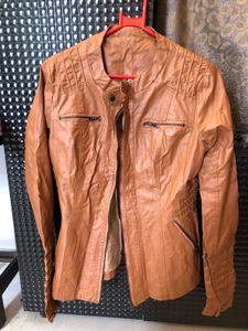 Brown Faux Leather Jacket