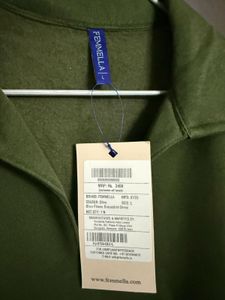 Olive Green Long Sleeve Fleece Sweatshirt Dress