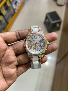 Michael Kors Rose Gold & White Watch