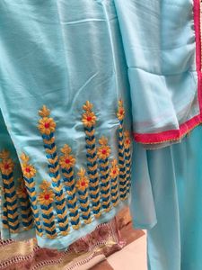 Beautiful Blue Kurta Set with Embroidery