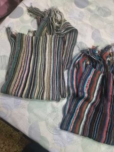 Striped Scarf Set - Two Scarves