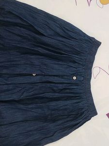 Light Blue And White Mix Casual Skirt