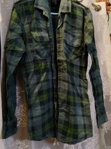 Men's Green Plaid Long Sleeve Shirt