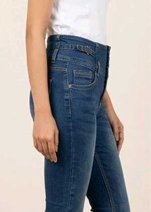 High Waisted Button Fly Jeans
