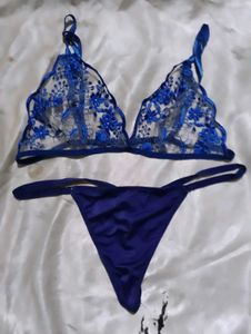 Blue Lace Lingerie Set