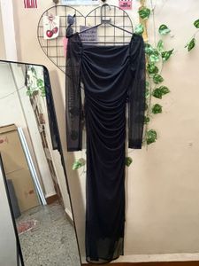 Elegant Black Long Sleeve Dress