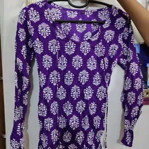 Stylish Purple Printed Kurti