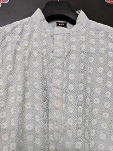 Men's Embroidered Kurta Like New light blue