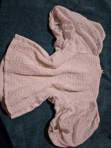 White Eyelet Puff Sleeve Top