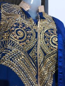 Stunning Blue Kurta Set with Gold Embroidery