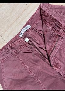 ZARA pink Cargo Jeans