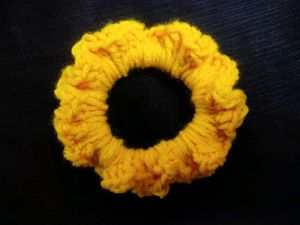 Handmade Yellow Crocheted Scrunchie💛