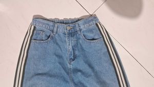 Striped Wideleg Jeans