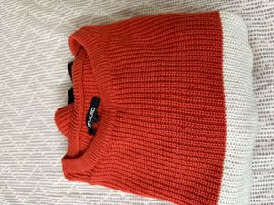 Zudio Orange & White Sweater