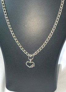 Heart Metal Pendant Chain Necklace &amp; Earring Set