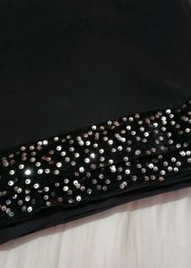 Sequin Embellished Black saree &amp; Blouse