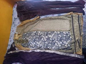 Elegant Beige &amp; Brown Kurta Set