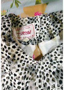 Trendy Animal Print Pleated Dress