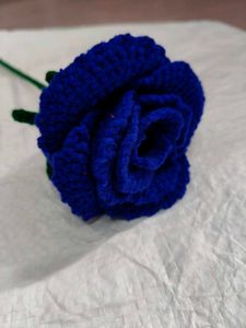 Handmade Crochet Blue Rose