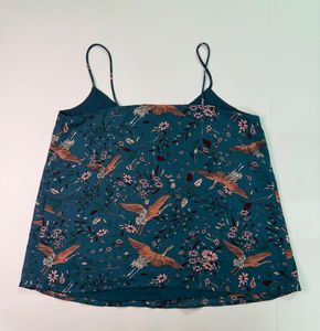 Bohemian Teal Crane Print Camisole Top