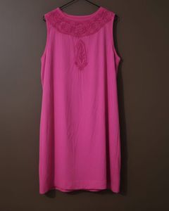 Pink handwork Chikankari Sleeveless Kurti