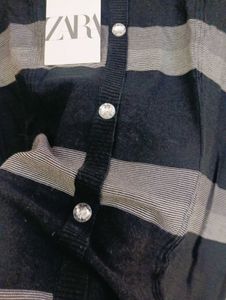 striped Button-Down Tee