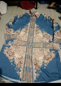 Elegant Blue Paisley Print Kurta Set