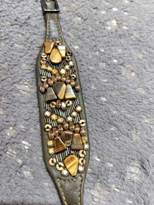 Leather -Boho Beaded Wrist Band