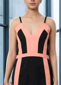 Chic Black &amp; Pink Bodycon Dress(XL)
