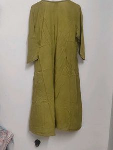 Olive Green Embroidered Kurta