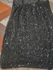 Sparkly Black Spaghetti Strap Dress