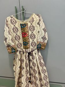 Elegant Cream Ethnic Gown