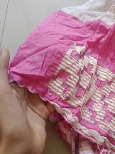 Cute Pink &amp; White Girls Dress