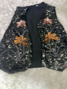 Sparkling Sequin Embellished Vest