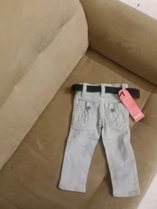Rock &amp; Roll Kids Grey Denim Jeans with Belt