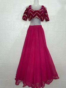 Stunning Magenta Lehenga Choli Set